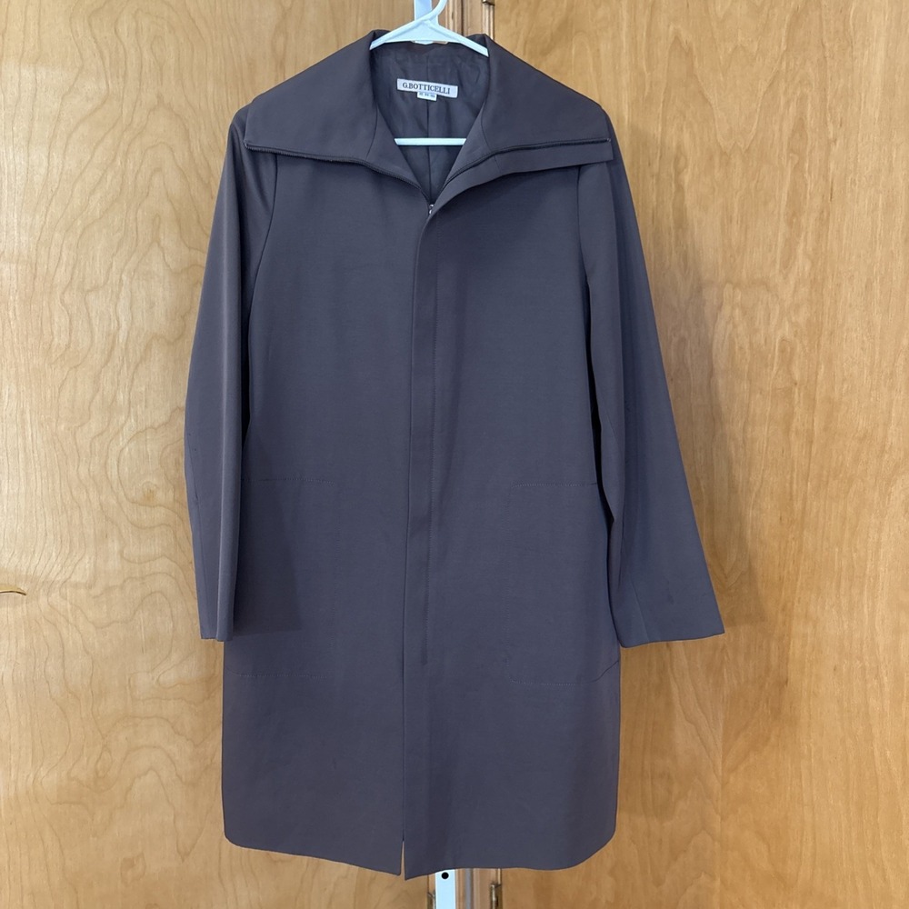G.BOTTICELLI Sleek Vintage Brown Full Zip Trench‎ Coat 95-94-155